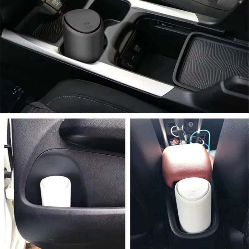 Side profile of mini car trash can silicone garbage bin