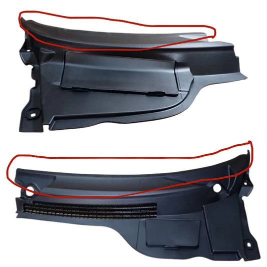 Windshield cowl seal installed under wiper arms on MINI R56