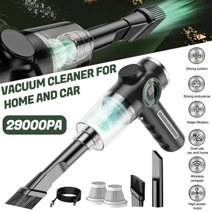 Complete vacuum kit including nozzles, filters, and USB charging cable
