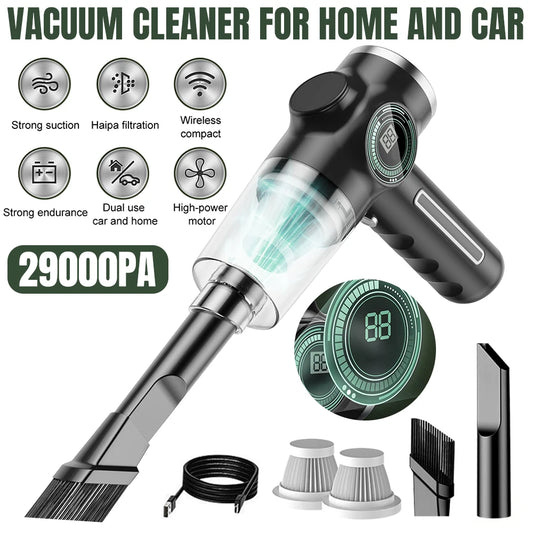 LCD power display on cordless mini vacuum – shows real-time battery status