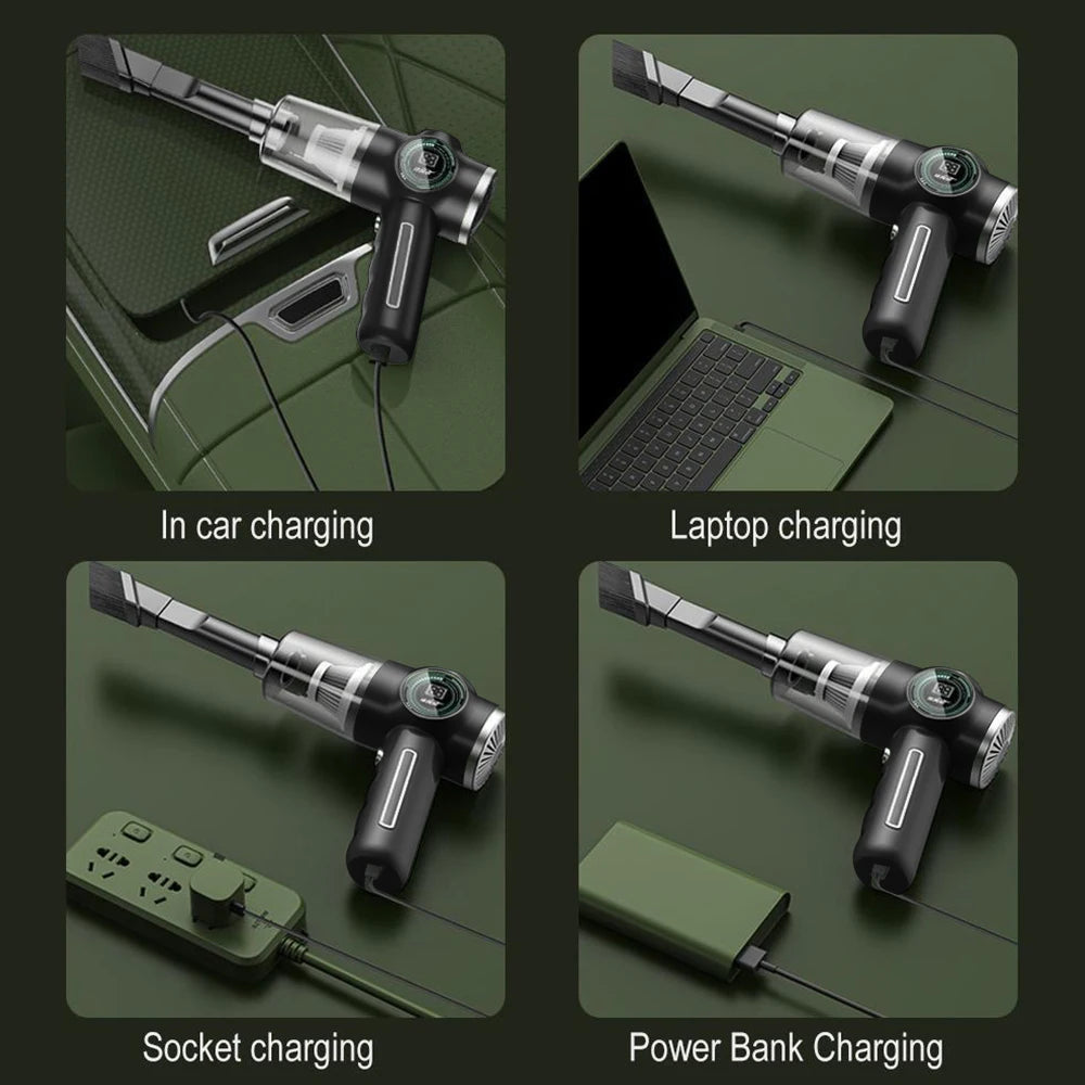 Compact and lightweight design of mini wireless vacuum with ergonomic grip