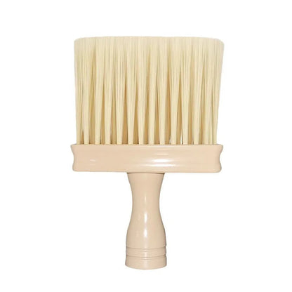 Wide flat-head nano fiber car detailing brush in cream color on white background