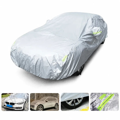 Front display of outdoor car cover with protection
