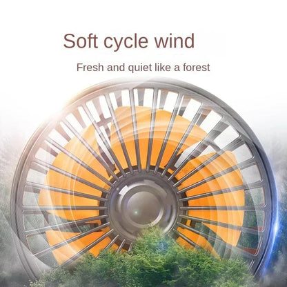 Dual head portable car fan configuration