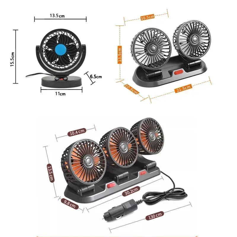 USB connection option for portable car fan