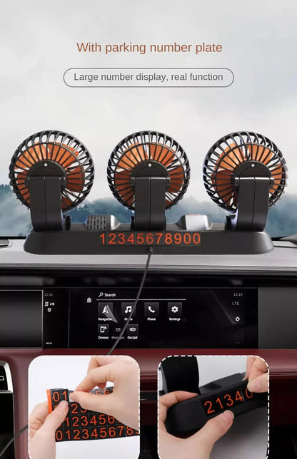 Ventilation system on portable car fan