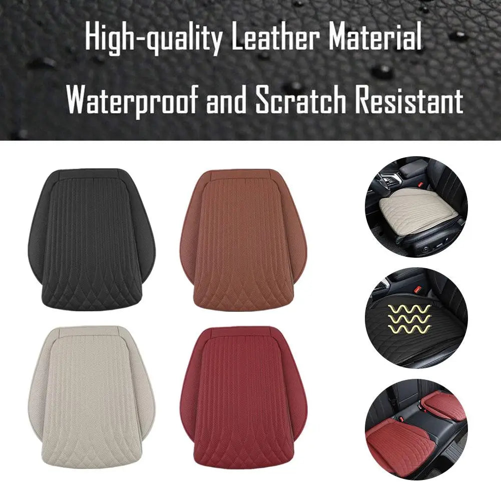 PU leather car seat cushion in all four colors black brown beige red, waterproof and scratch resistant