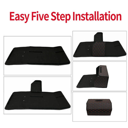 Five-step assembly diagram for folding PU leather car trunk storage box