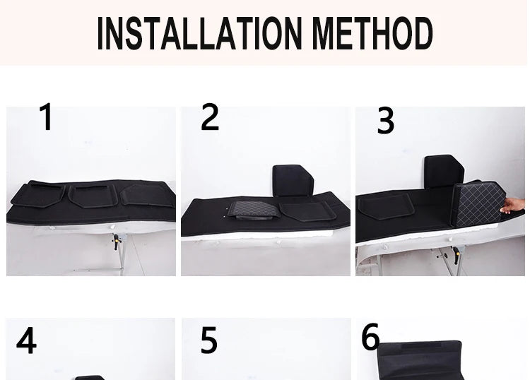 Step-by-step installation method for assembling PU leather trunk organizer box