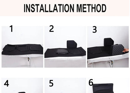 Step-by-step installation method for assembling PU leather trunk organizer box