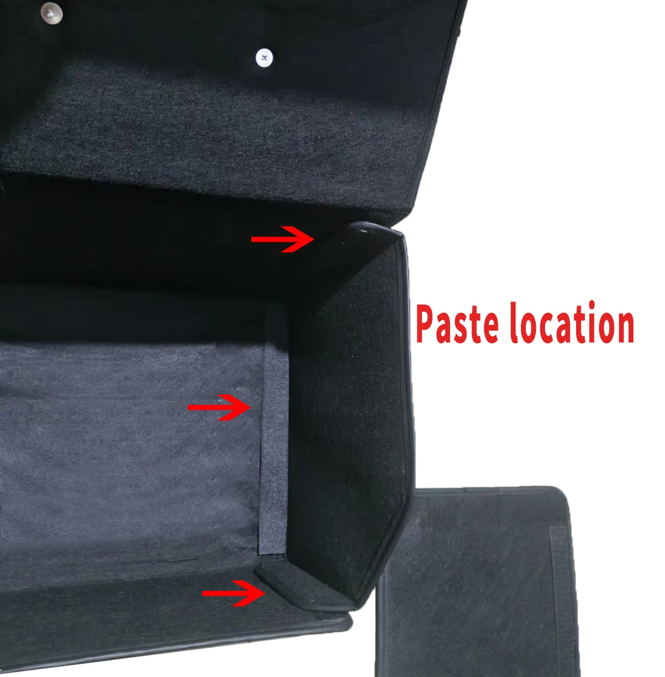 Interior velcro attachment points inside PU leather trunk organizer