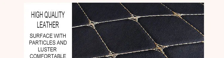Close-up of quilted PU leather surface with gold diamond stitching pattern