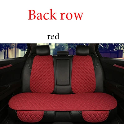Red PU leather rear seat cover with stitched center sections