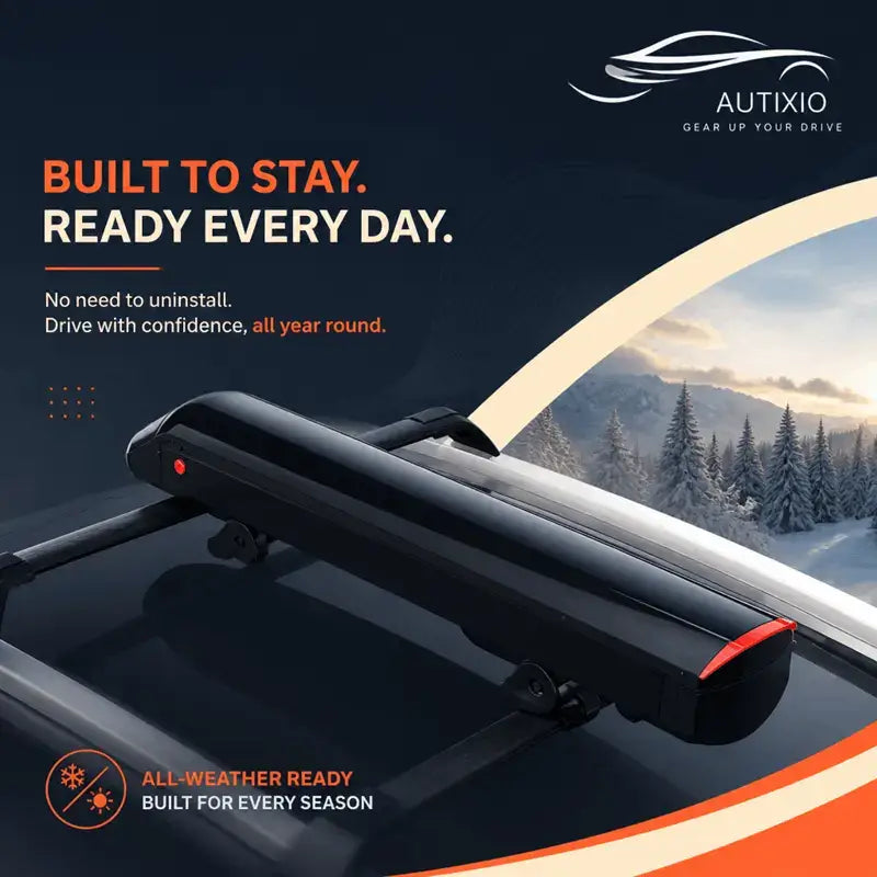 Retractable car canopy roof rail mounted unit stays installed all year round all-weather ready no need to uninstall drive with confidence every season