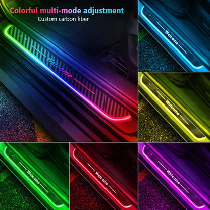Remote control included with RGB LED door entry lights for customizable effects