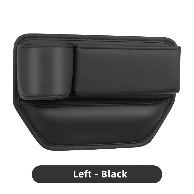 Black leather seat gap filler left side variant