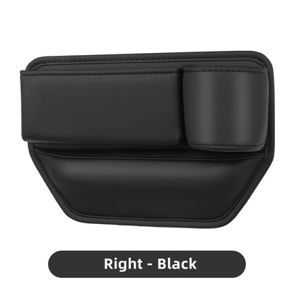 Black leather seat gap filler right side variant