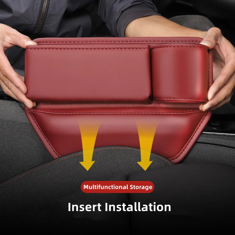 Interior view showing compartments in seat gap organizer