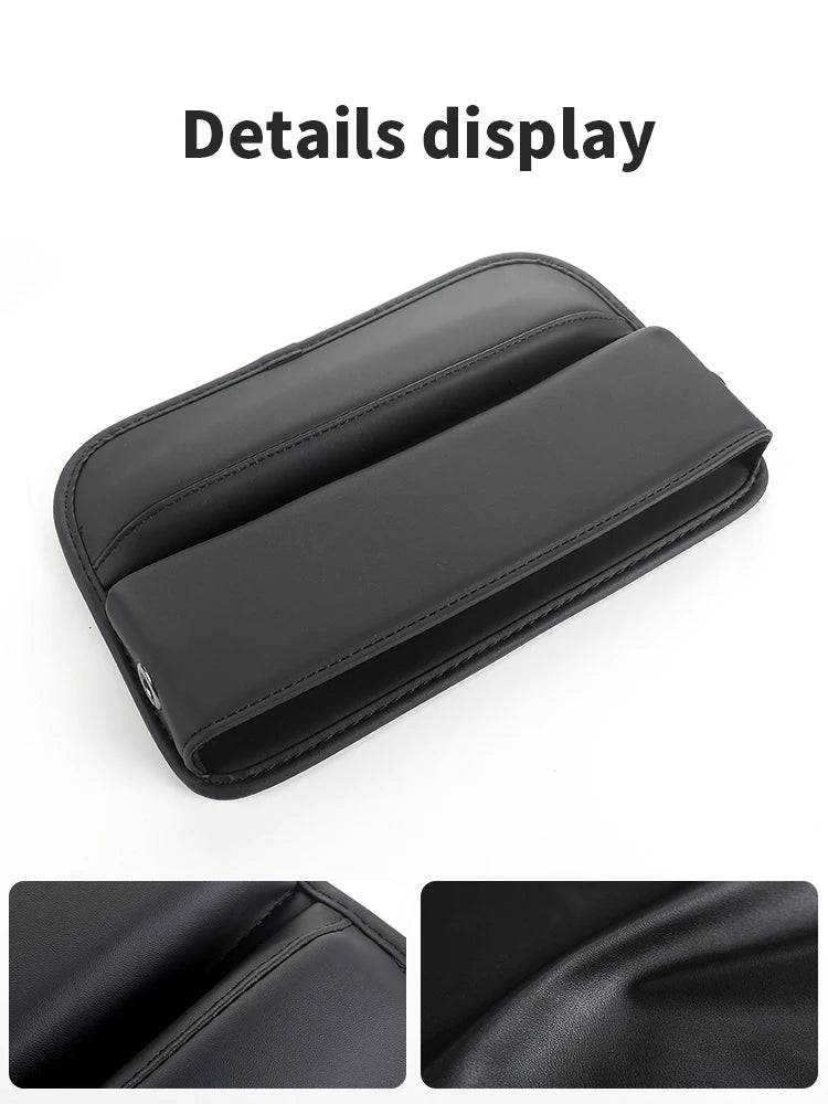 Quality details and craftsmanship of leather seat gap filler