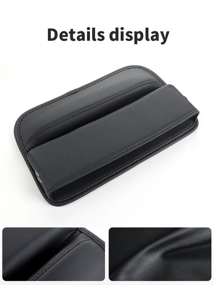 Quality details and craftsmanship of leather seat gap filler