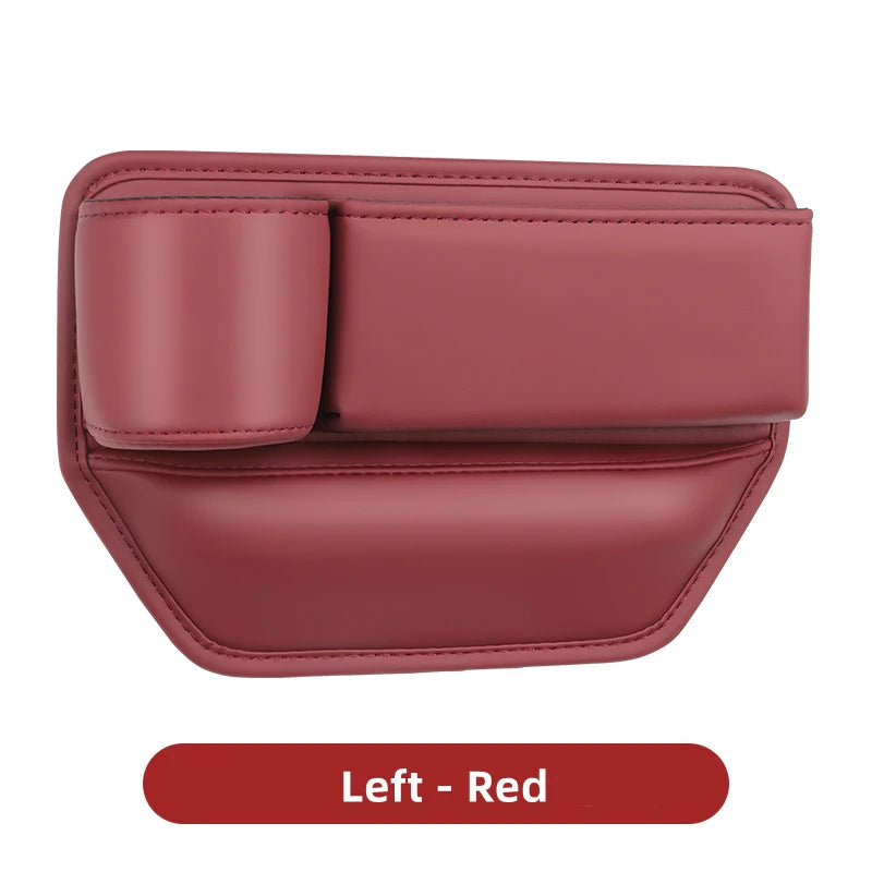 Red leather seat gap filler left side variant