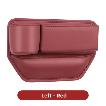 Red leather seat gap filler left side variant