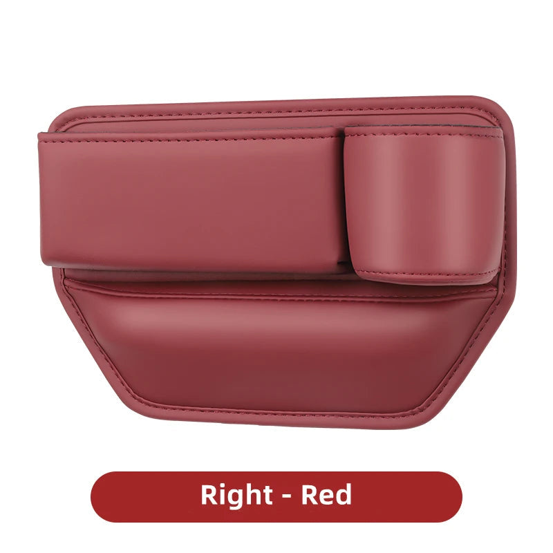 Red leather seat gap filler right side variant