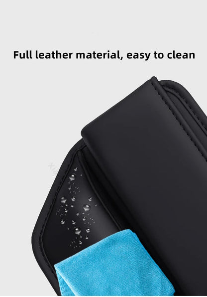 Water-resistant leather seat gap filler organizer