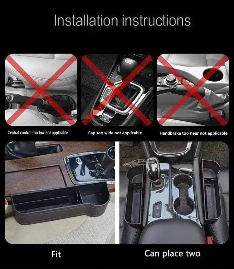 Charging cable access through hole on storage box
