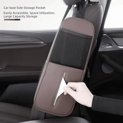 Durable leather construction of seat organizer