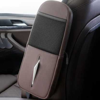 Slim leather side car seat organizer storage bag and drawer