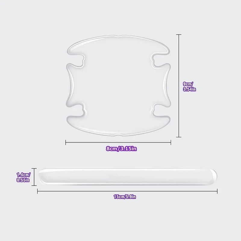 flexible protector curved to fit bowl shape under car handle