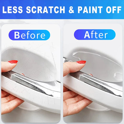 silicone guard fitted under car door handle for invisible protection