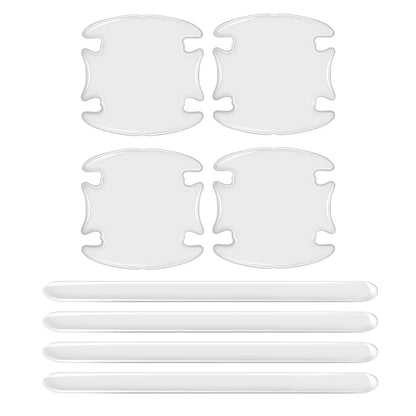 complete set of transparent silicone door bowl protectors shown unboxed