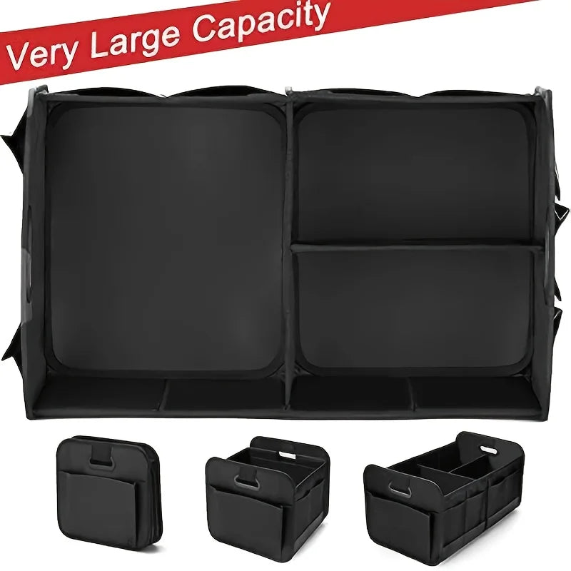 Side view showing dimensions and profile of trunk organizer