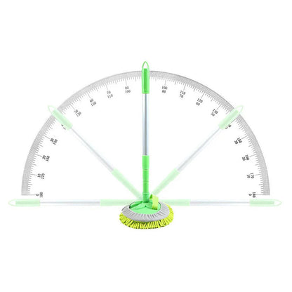 180° rotating mop head angle shown on protractor diagram