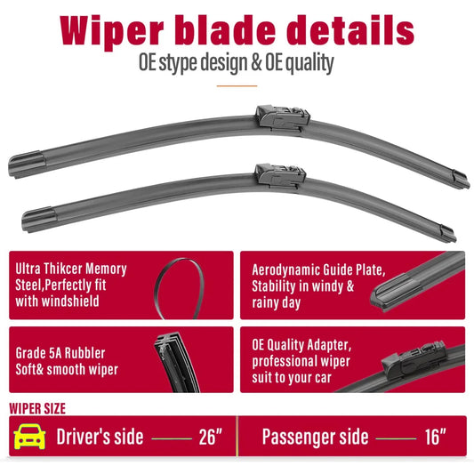Wiper blades installed on Toyota C-HR windshield – OEM fit and streak-free swipe