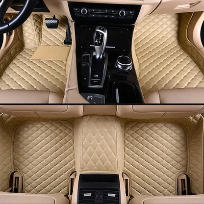 Toyota Corolla Cross Hybrid floor mats in beige – premium diamond-quilt leather, full front and rear cabin coverage