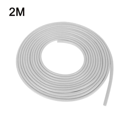 U-shape car door edge guard trim in 5M white and 5M blue coiled rolls side by side