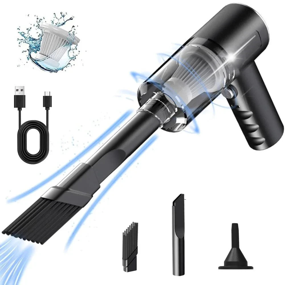 USB vacuum cleaner transparent design showing internal dust collection mechanism