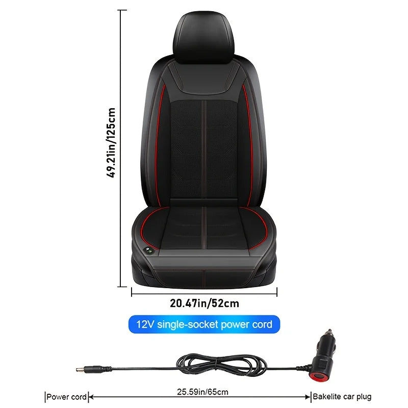 Front display of ventilated car seat cover