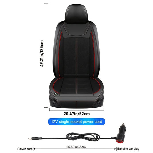 Front display of ventilated car seat cover