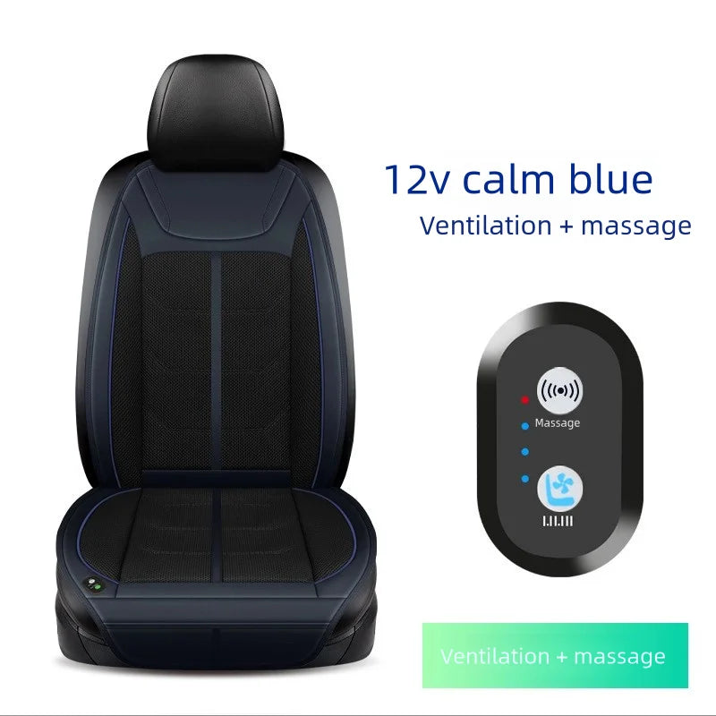 Ventilation massage calm blue car seat cover