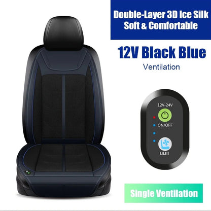 Ventilation only black blue car seat cover