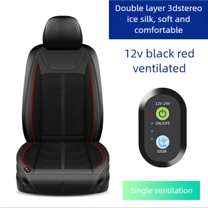 Ventilation only black red car seat cover