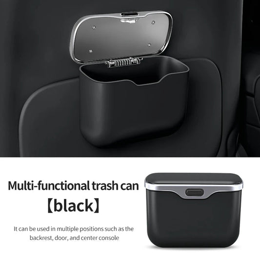 Black color option waterproof car trash bin organizer