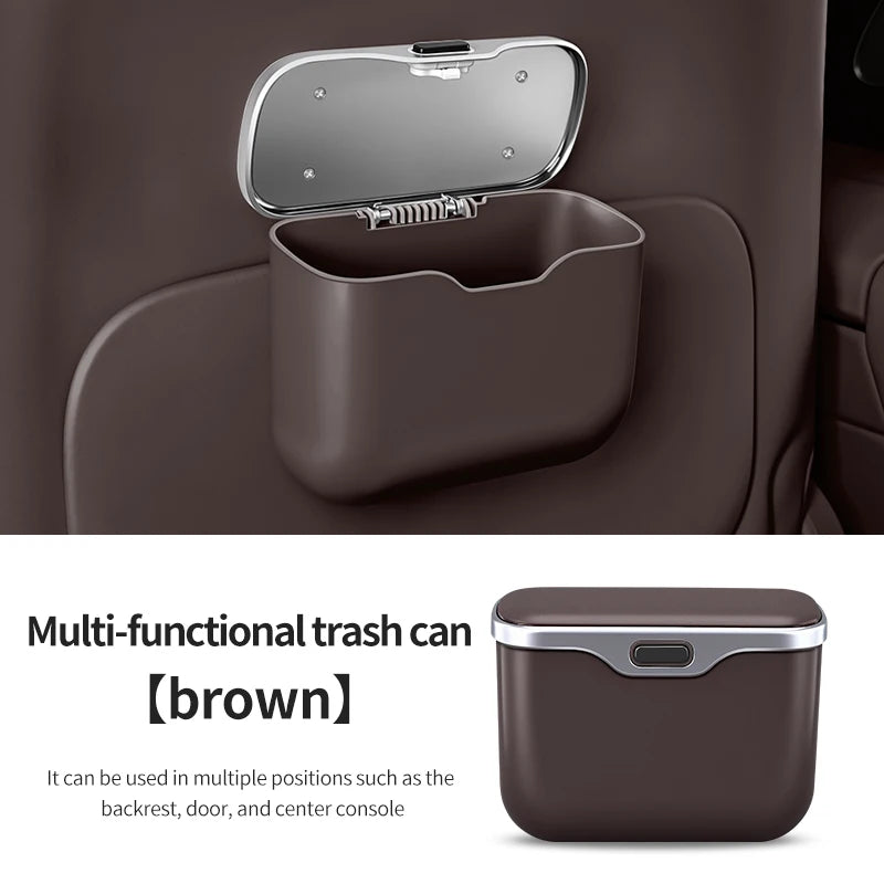 Brown color option waterproof car trash bin organizer