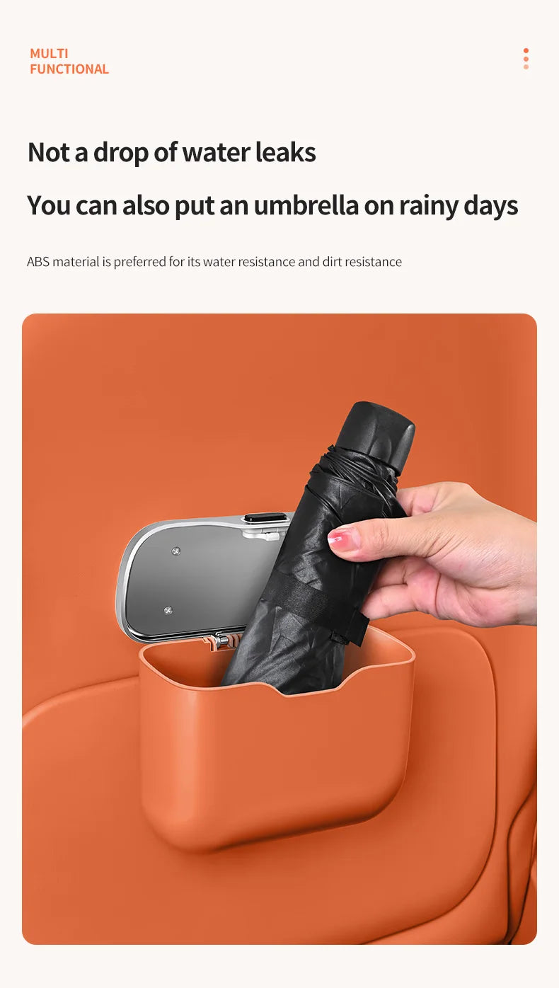 Hanging stability feature on waterproof trash bin
