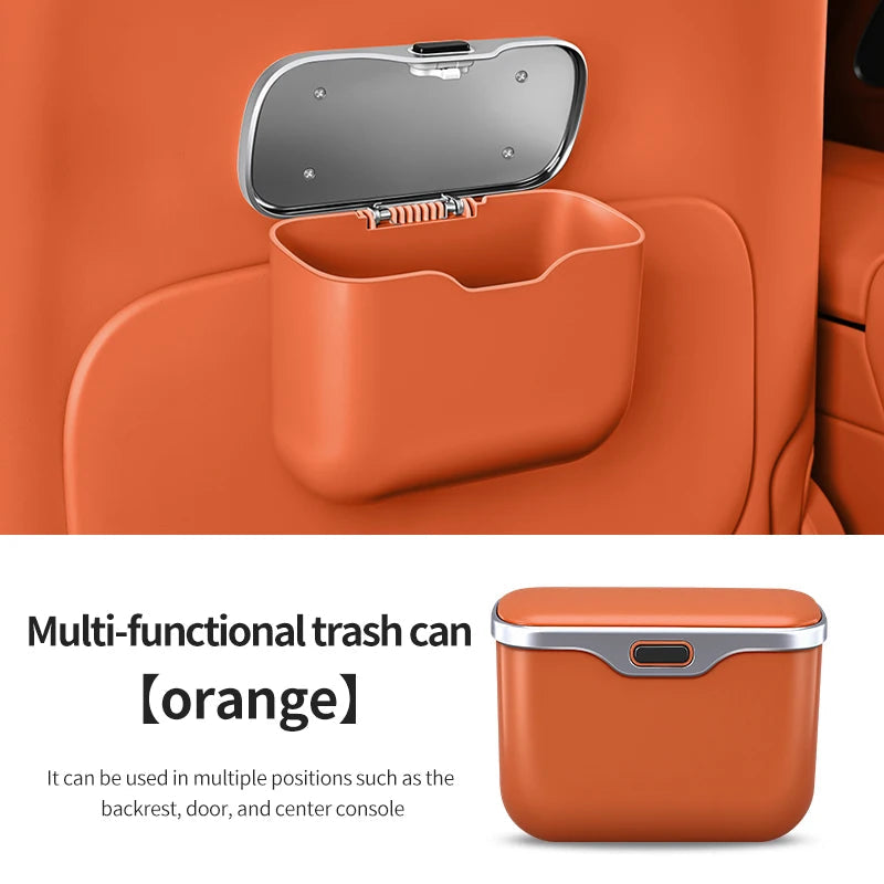 Orange color option waterproof car trash bin organizer