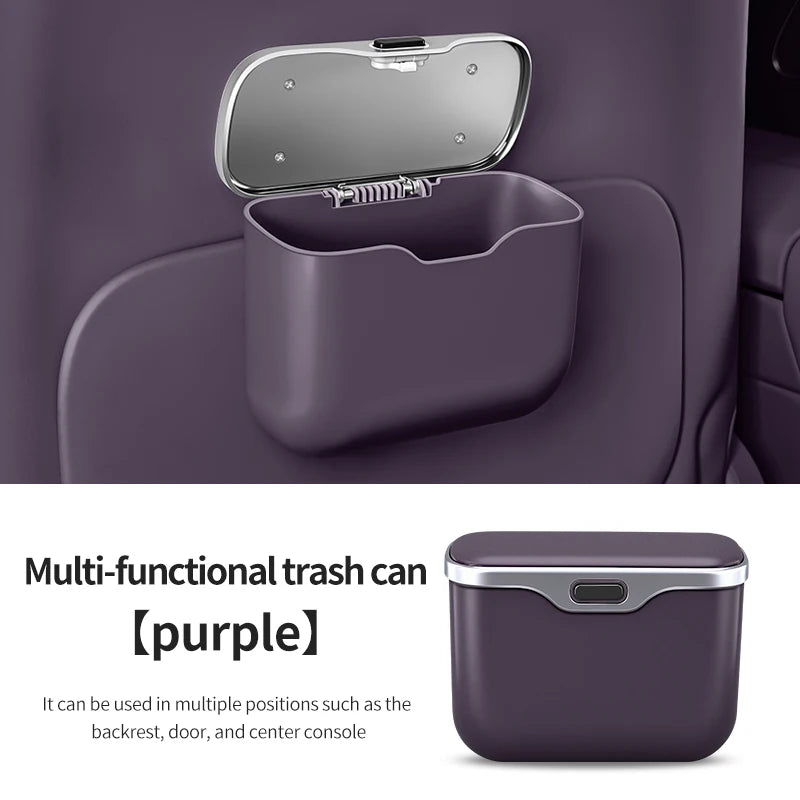 Purple color option waterproof car trash bin organizer